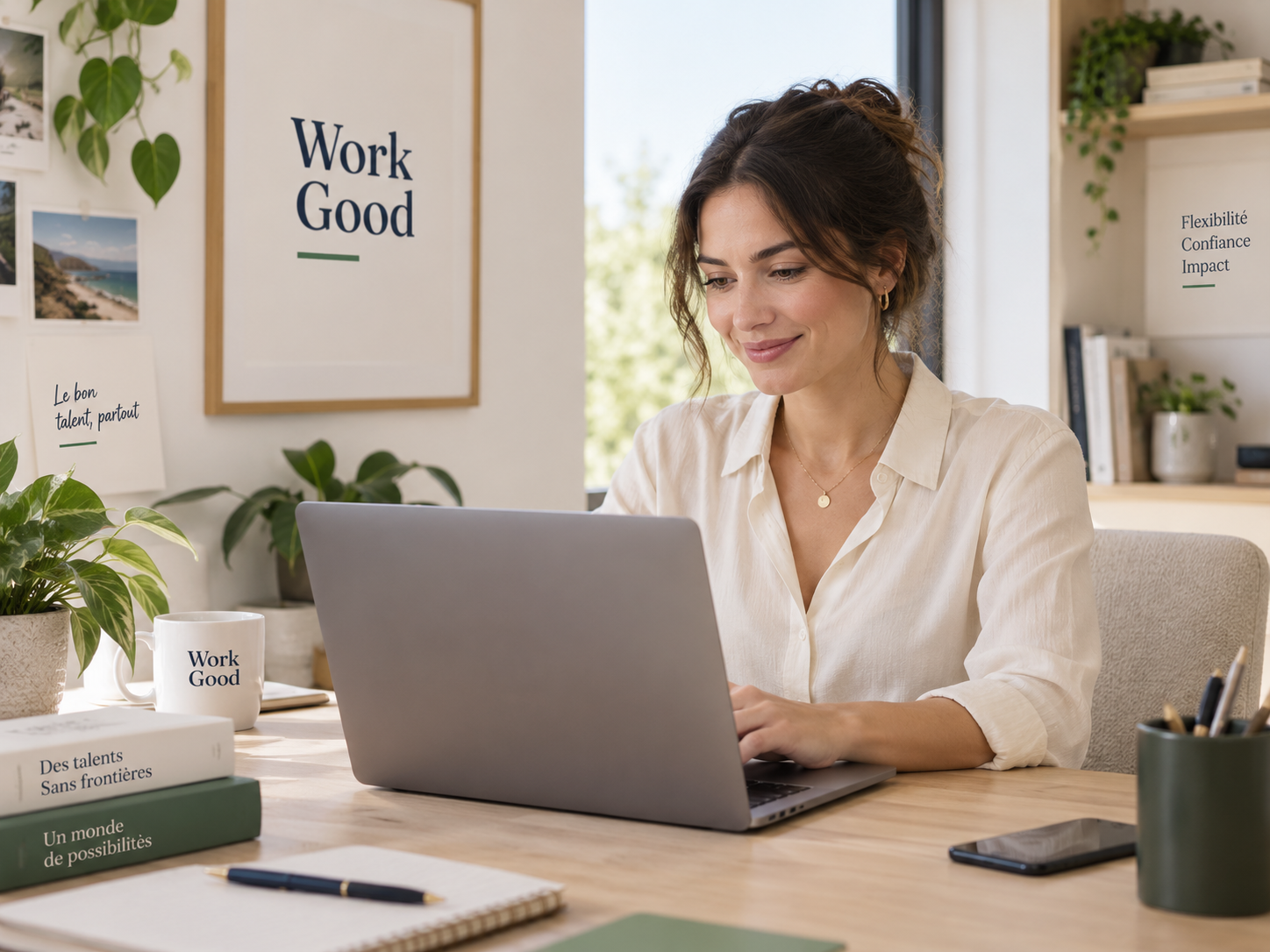 Collaborateurs Work Good travaillant dans un environnement moderne