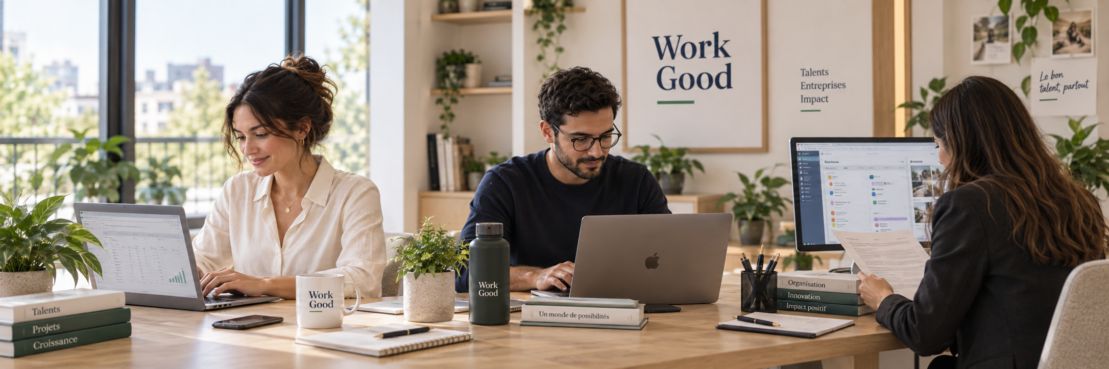 Collaboratrice Work Good travaillant sur ordinateur